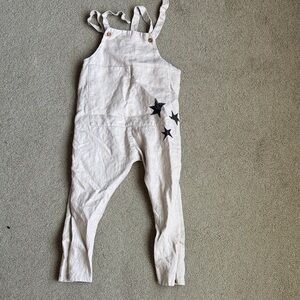 Cream Overalls with Black Star Design